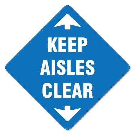 SIGNMISSION Keep Aisle Clear Non-Slip Floor Graphic, 16in Vinyl, 12PK, 16 in L, 16 in H, FD-X-16-12PK-99985 FD-X-16-12PK-99985